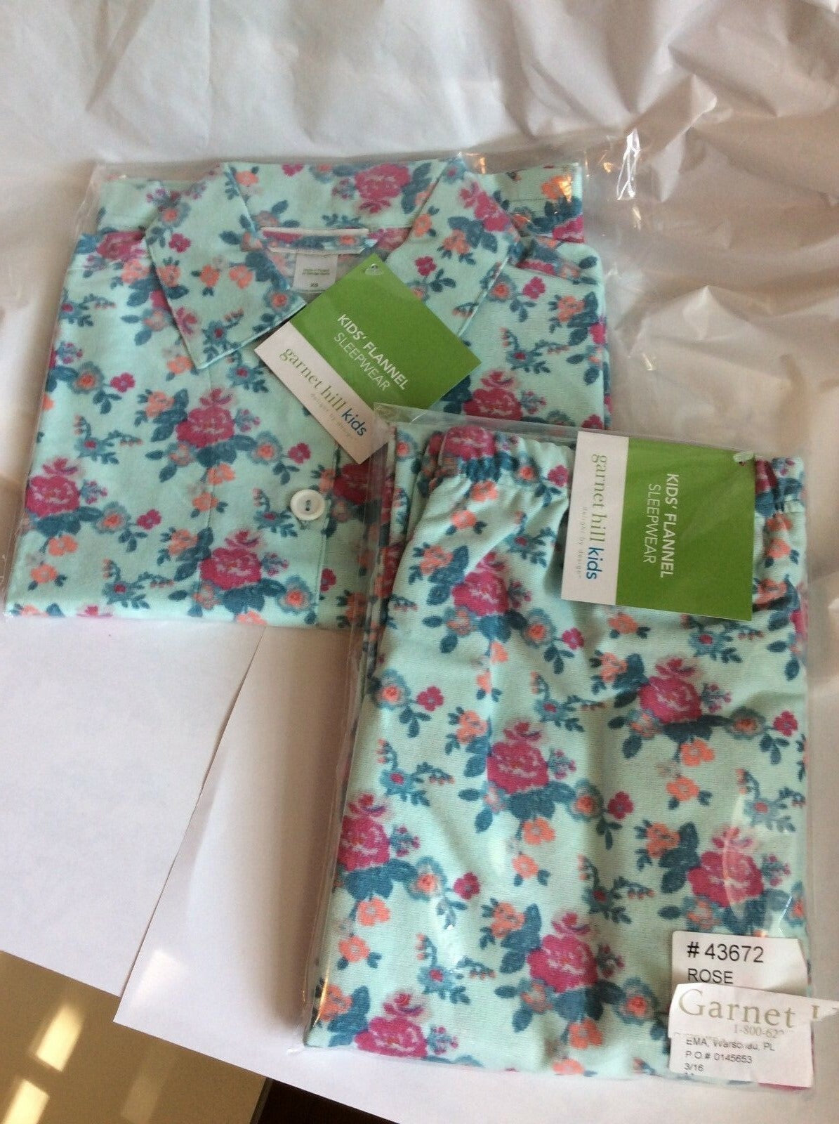 $69 Garnet Hill kid Rose flannel pajama set ChristBimas Gift Holiday Disney .