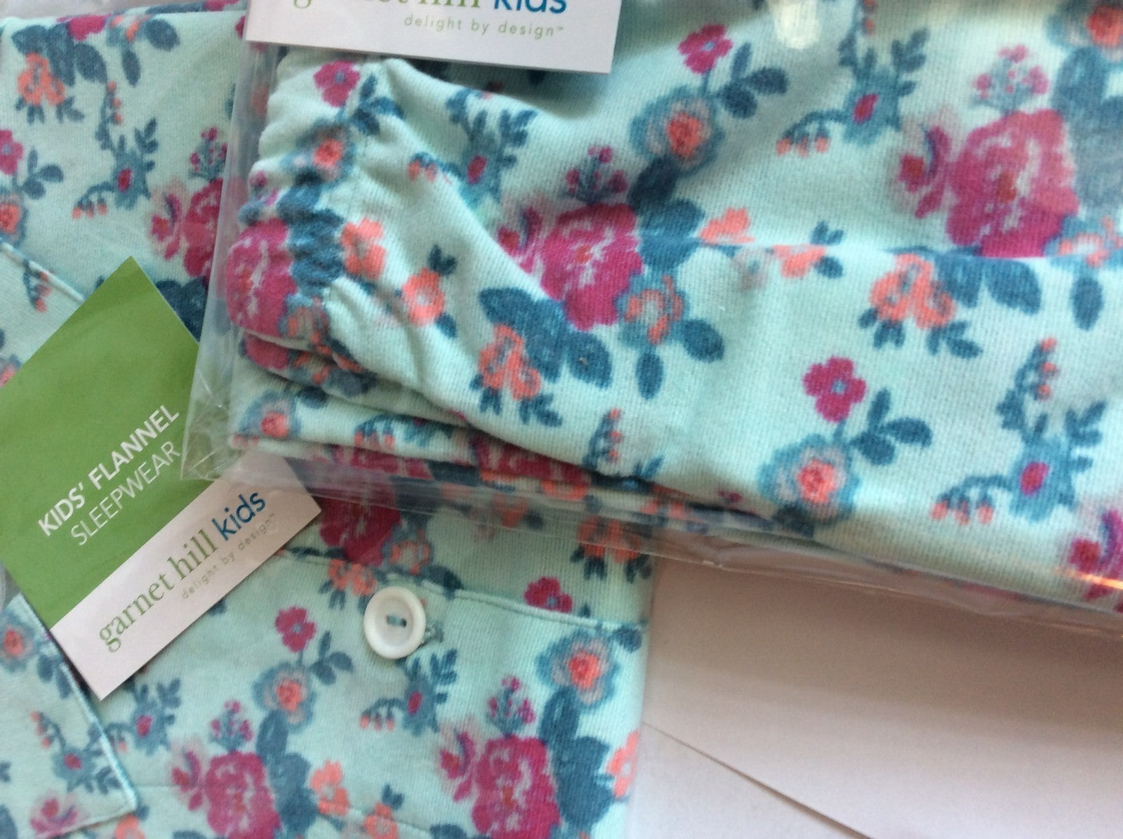 $69 Garnet Hill kid Rose flannel pajama set ChristBimas Gift Holiday Disney .