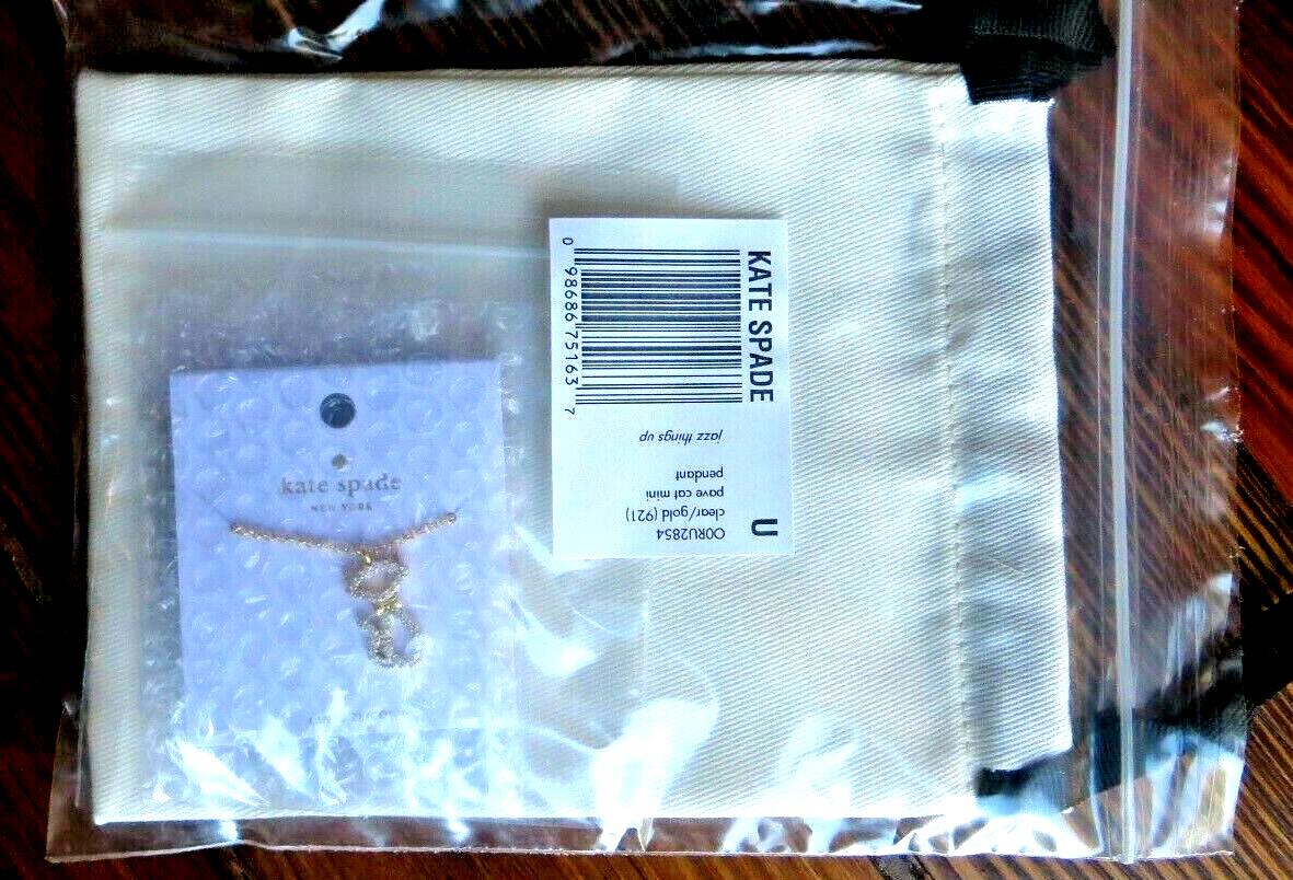 Kate Spade necklace Holiday Halloween gift school girl black cat gold Disney "