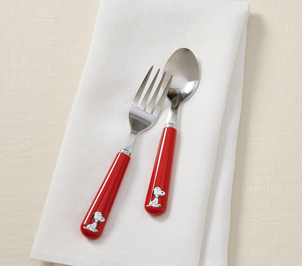 school Pottery Barn SNOOPY holiday disney mickey Utensil Set gift party kid n