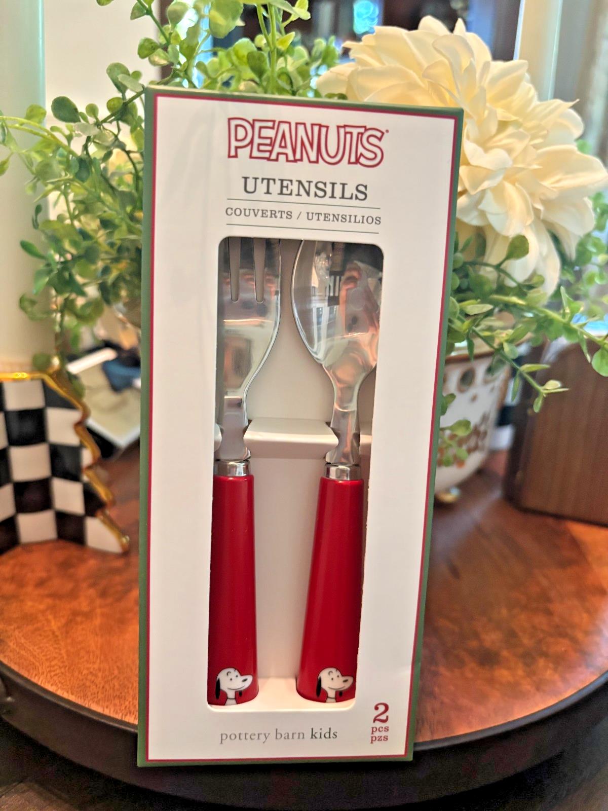 school Pottery Barn SNOOPY holiday disney mickey Utensil Set gift party kid n