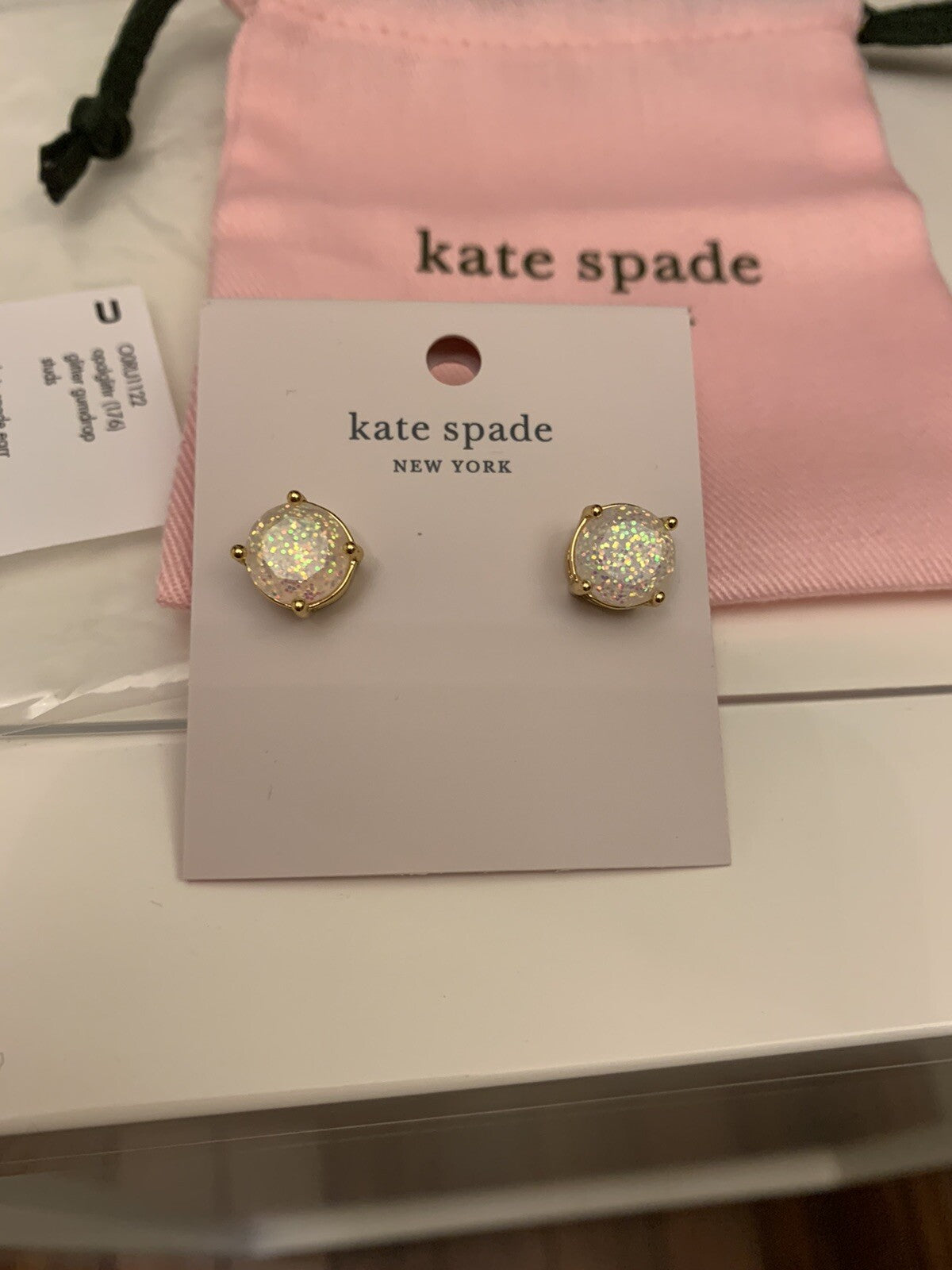 Kate Spade holiday Glitter earrings BAG gold jewelry GIFT disney girl Birthday `