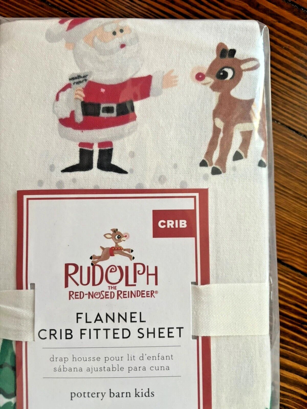 Pottery barn Rudolph Santa Disney Crib Sheet Baby Toddler holiday Christmas `