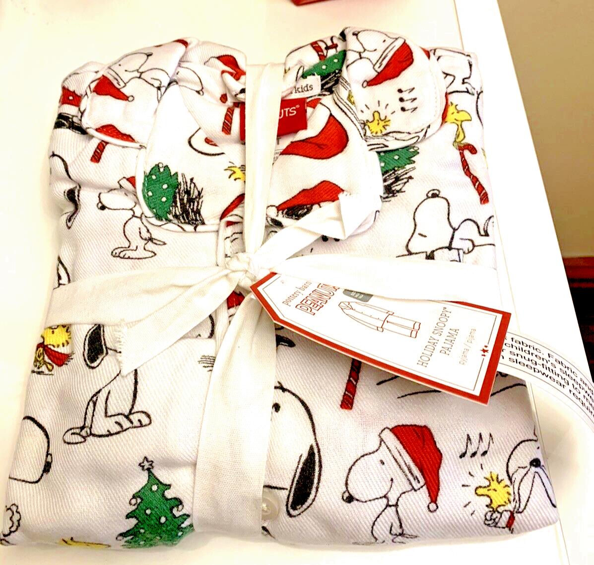 Pottery Barn SNOOPY holiday Disney Pajama sleep set pj SIZE 2 shirt pants kid `