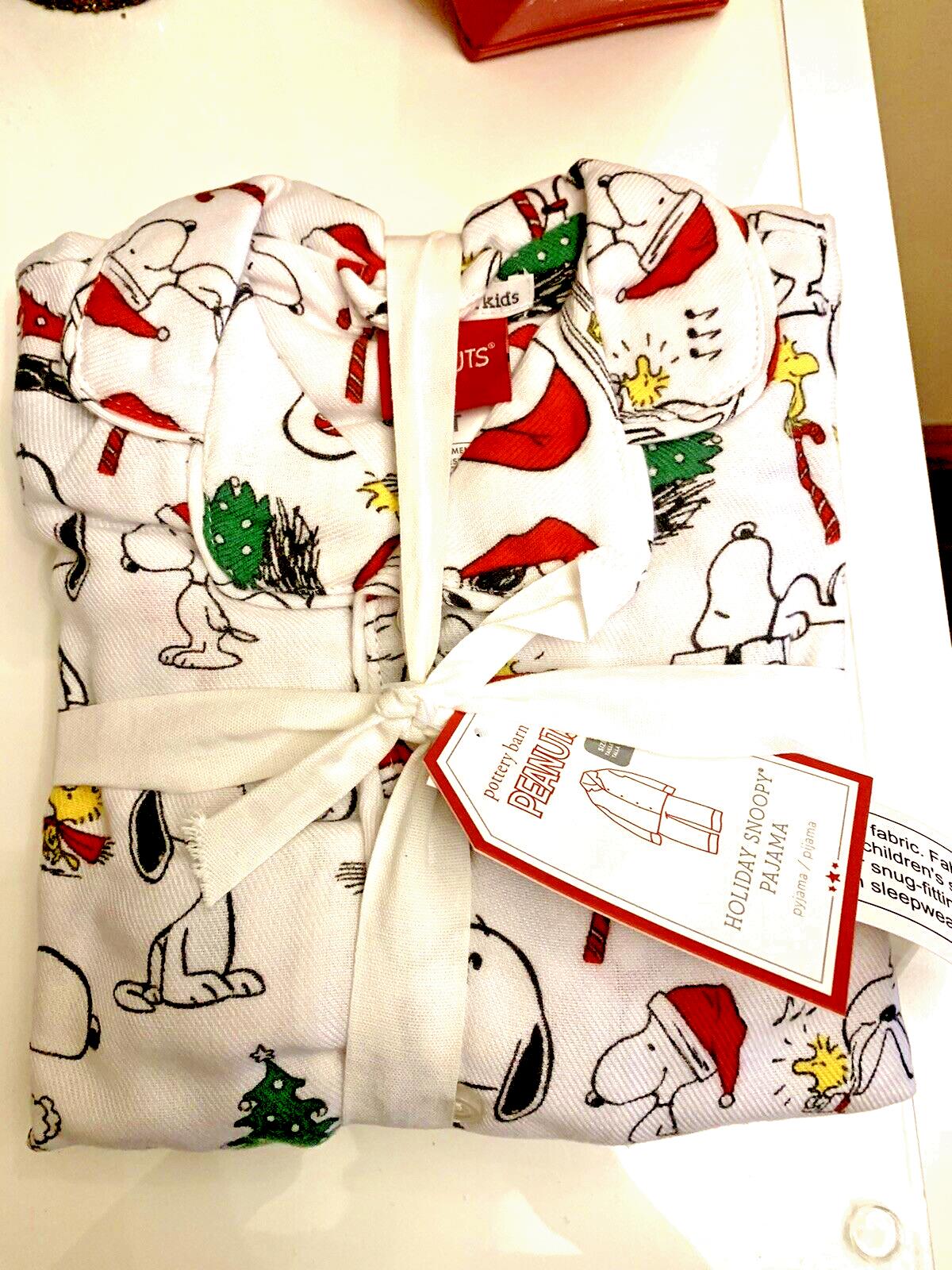 Pottery Barn SNOOPY holiday Disney Pajama sleep set pj SIZE 2 shirt pants kid `