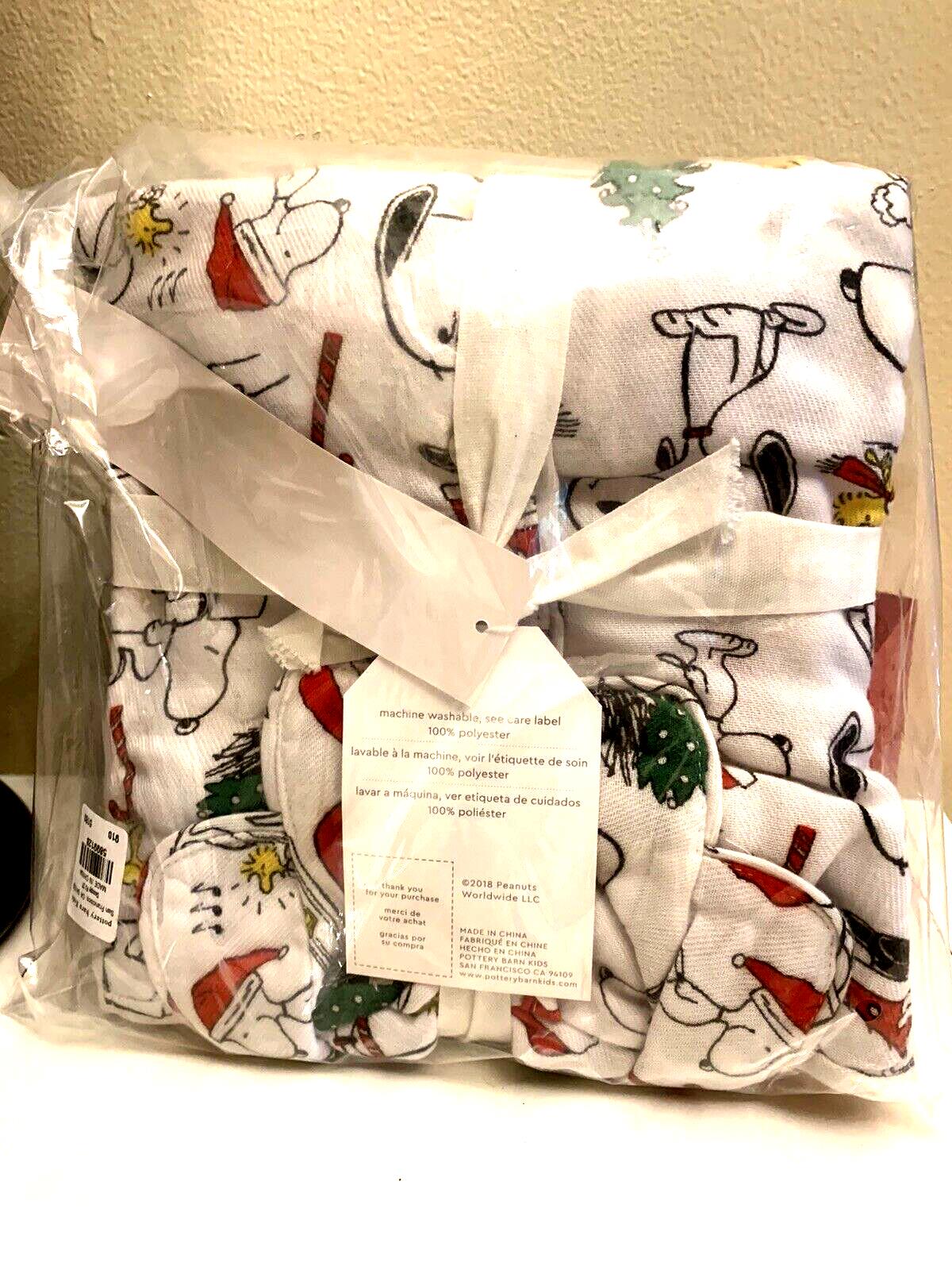 Pottery Barn SNOOPY holiday Disney Pajama sleep set pj SIZE 2 shirt pants kid `
