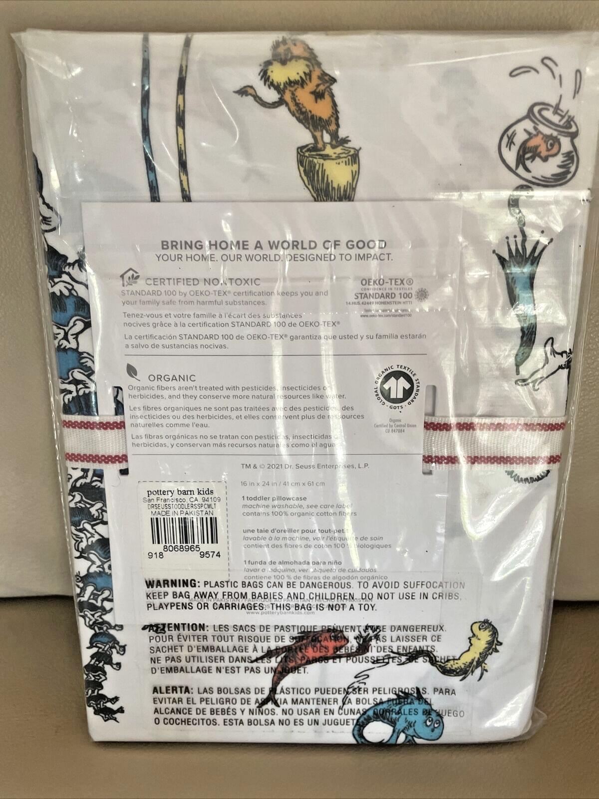 Pottery barn Toddler Disney Pillowcase Dr Seuss holiday birthday baby gift kid "