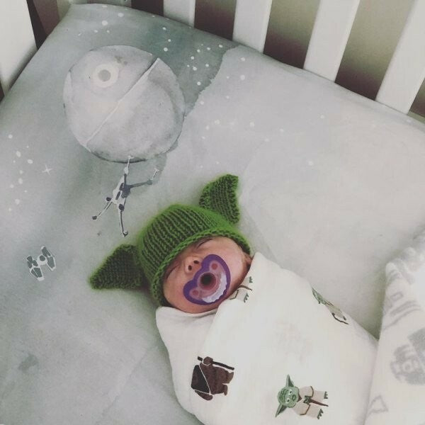 Disney Pottery barn STAR WARS Crib Toddler SHEET baby Picture Holiday gift boy `