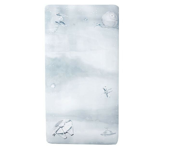 Disney Pottery barn STAR WARS Crib Toddler SHEET baby Picture Holiday gift boy `