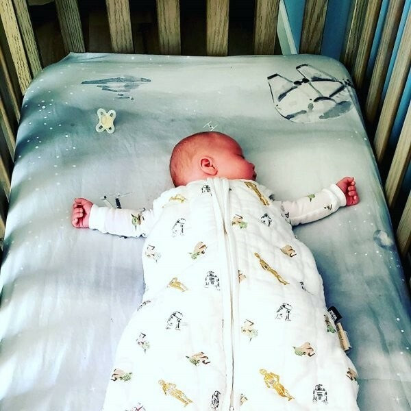 Disney Pottery barn STAR WARS Crib Toddler SHEET baby Picture Holiday gift boy `