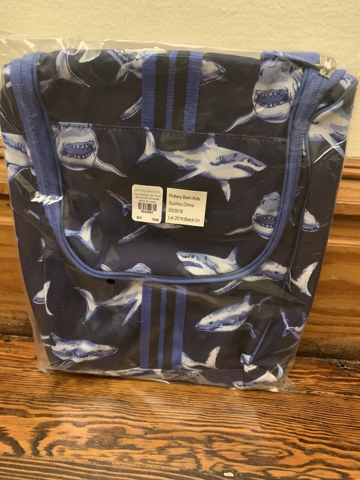 Pottery Barn SHARK Disney travel Toiletry bag school boy bath travel gift =