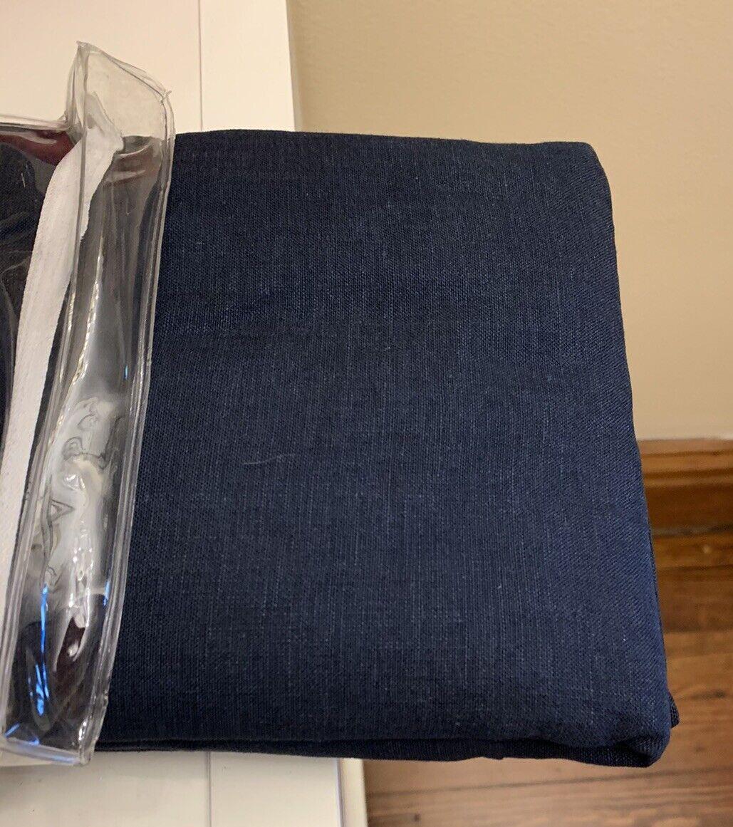 Williams Sonoma Pottery Barn Linen KING Pillowcase holiday Blue gift SET 2