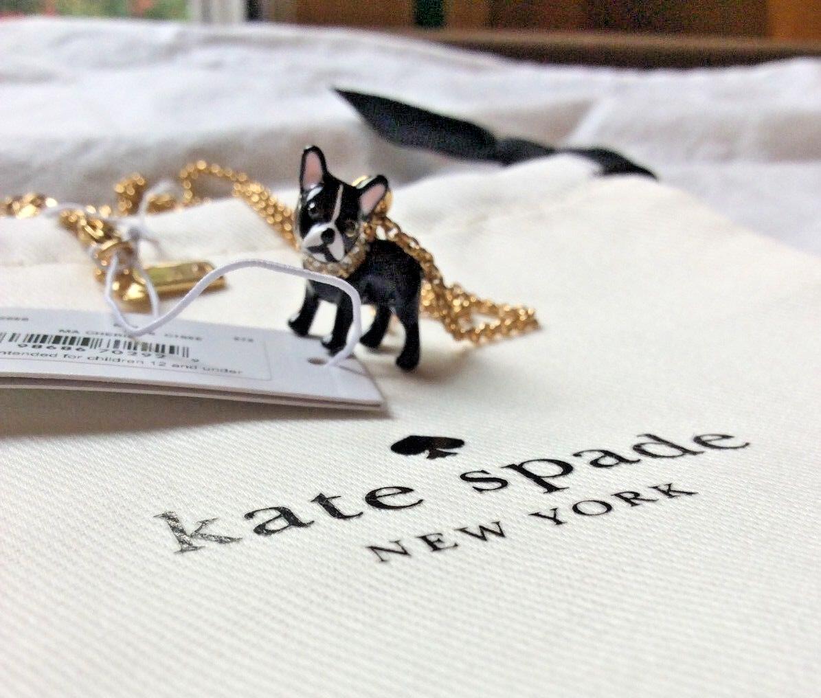 Kate Spade holiday Christmas Dog gold birthday gift party teen Disney Necklace 1