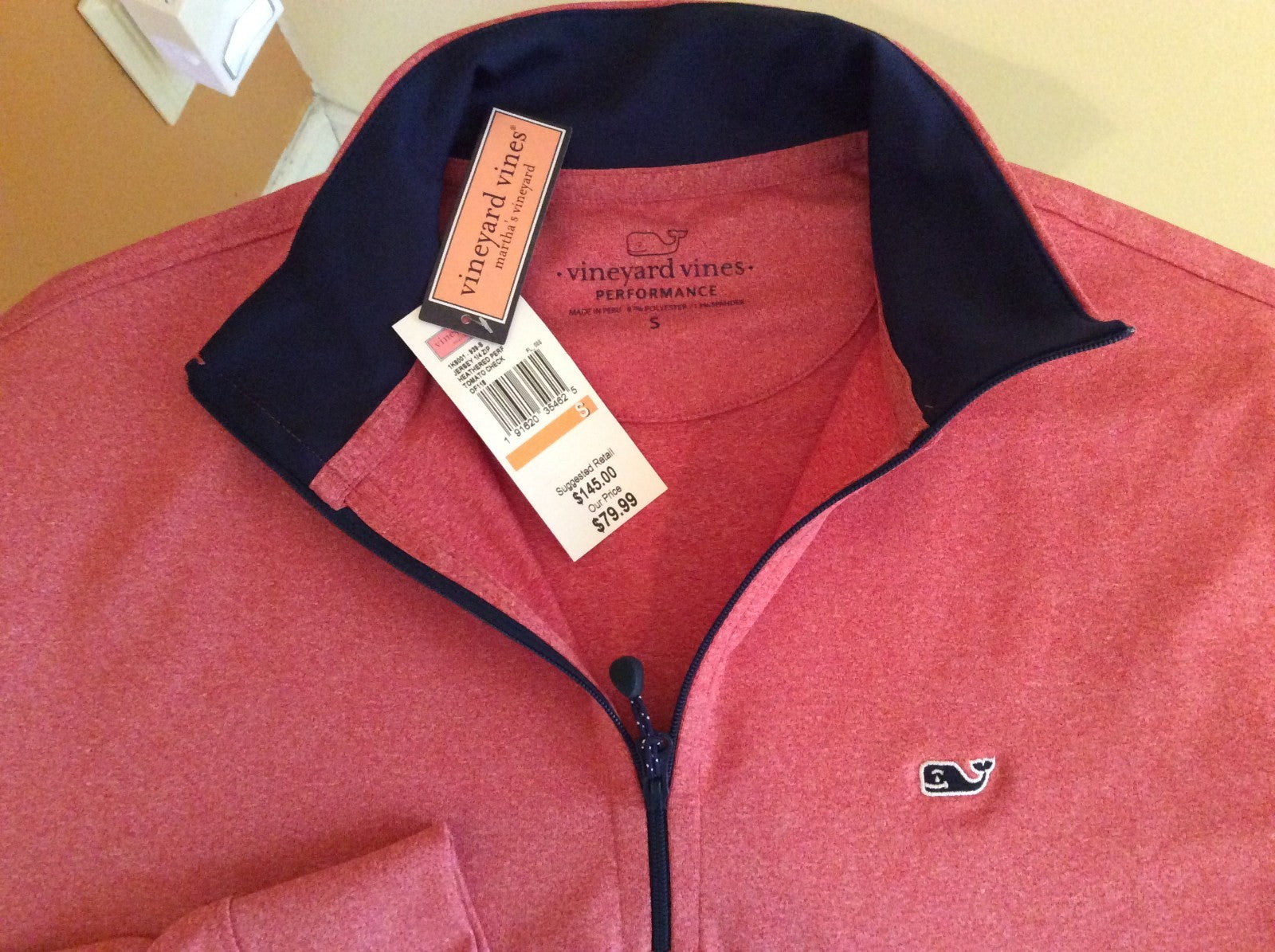 Vineyard Vines shirt long sleeve zip jersey teen boy man small holiday  $150 1