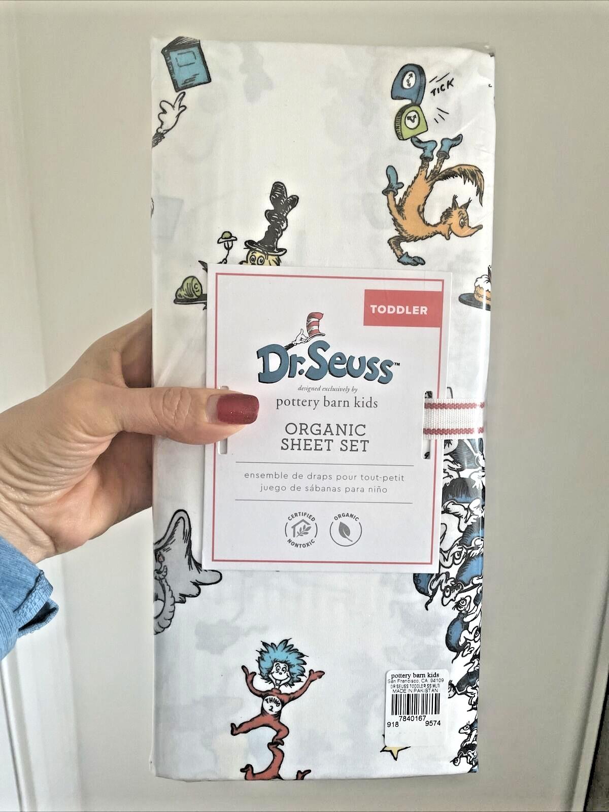 Disney Pottery Barn TODDLER bed SHEET SET Seuss baby crib holiday Christmas kid