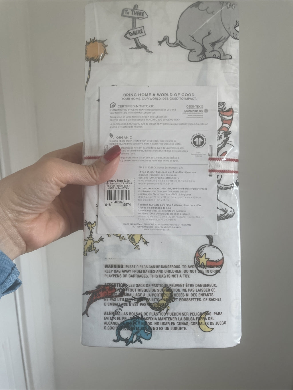 Disney Pottery Barn TODDLER bed SHEET SET Seuss baby crib holiday Christmas kid