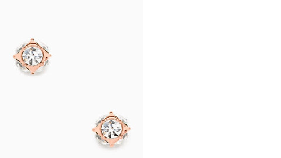 Kate Spade Disney STUD Earrings wedding diamond Rose Gold holiday gift girl `