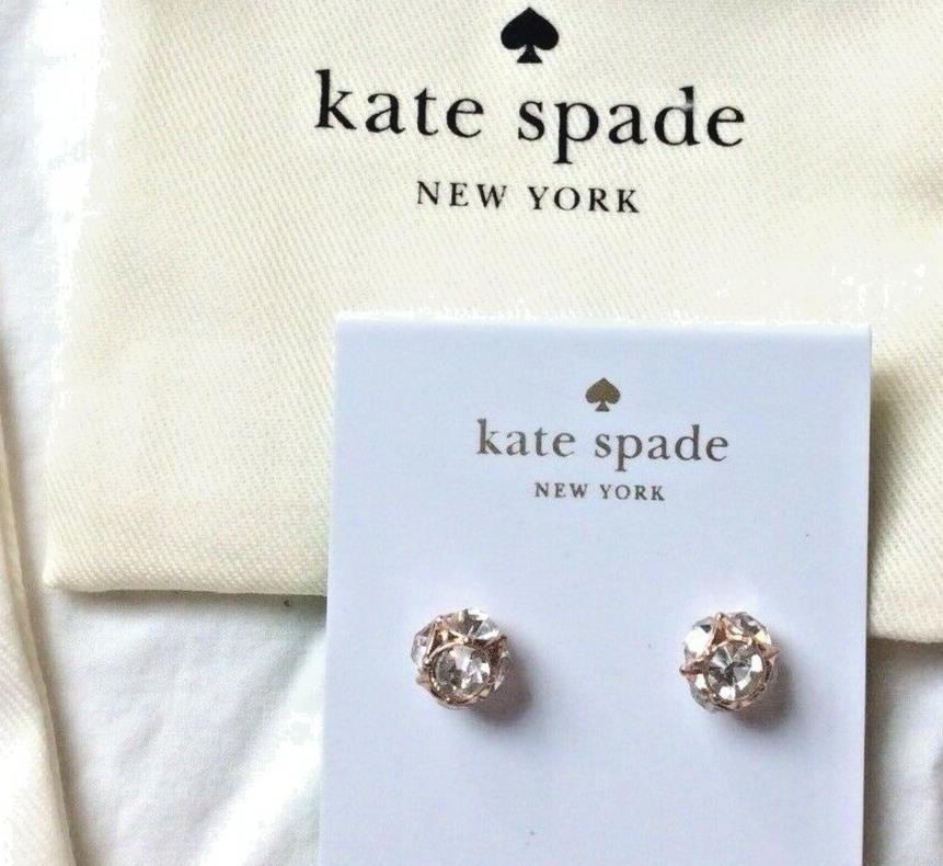 Kate Spade Disney STUD Earrings wedding diamond Rose Gold holiday gift girl `