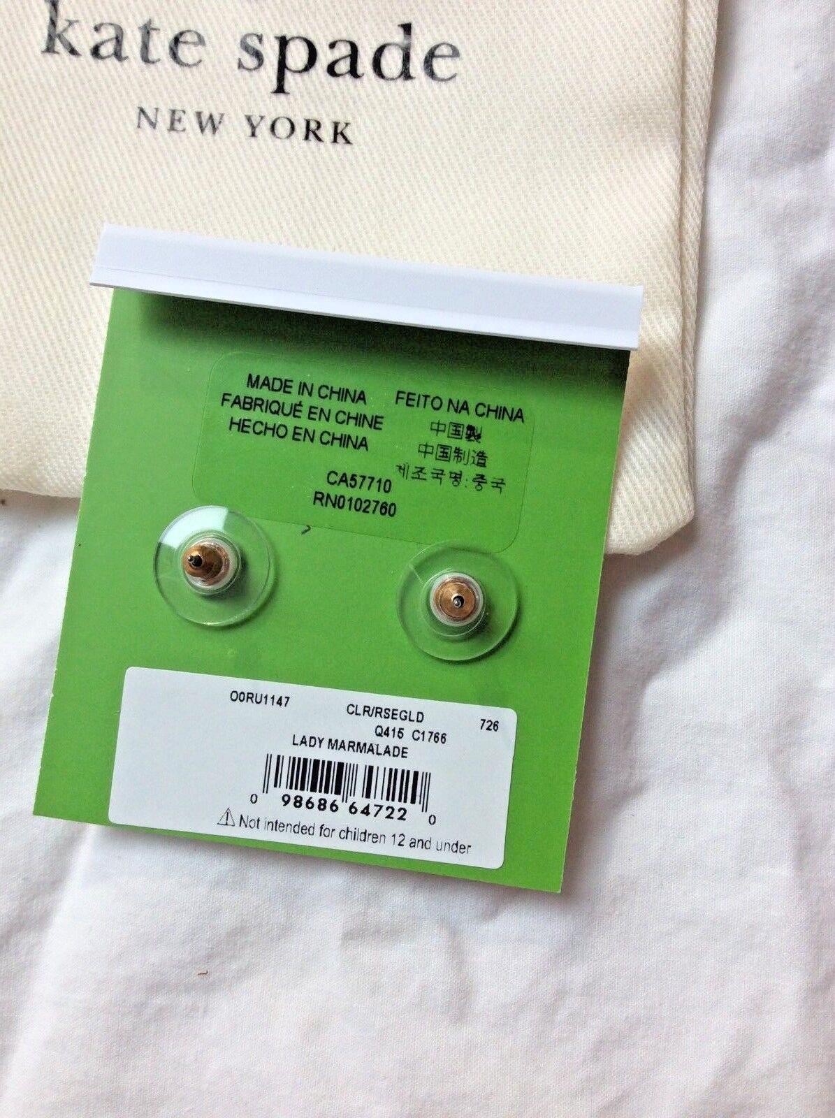 Kate Spade Disney STUD Earrings wedding diamond Rose Gold holiday gift girl `