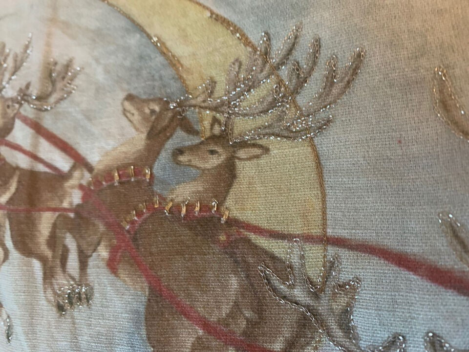 Pottery Barn Christmas NOSTALGIC SANTA SLED Pillow Cover Sham 20" Holiday gift