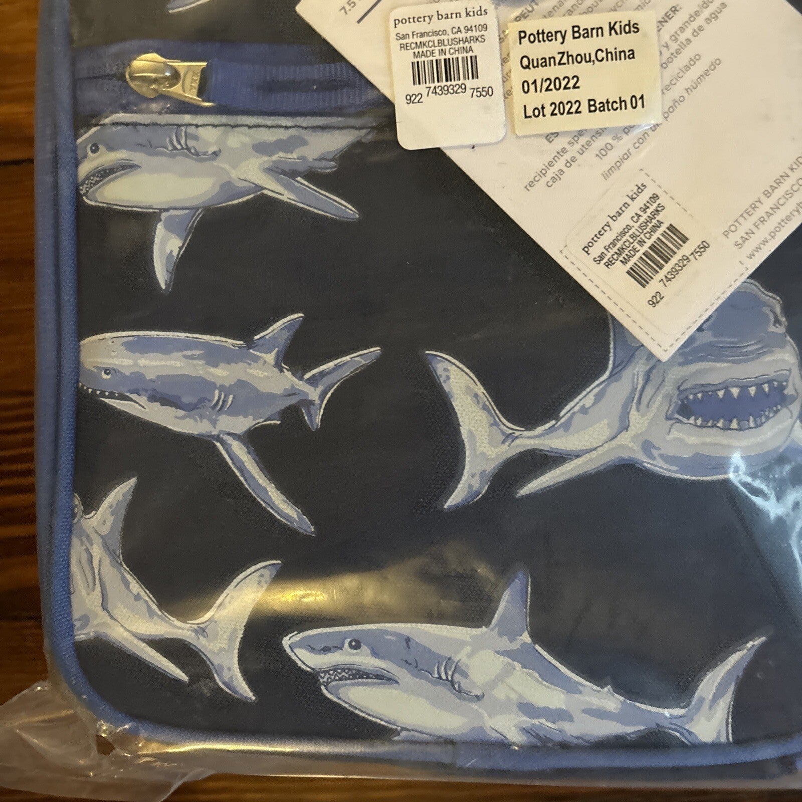 Disney School Pottery barn Shark Lunch box travel holiday ocean fish surf gift n
