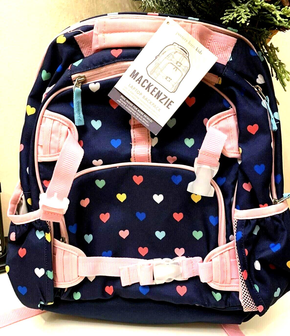 School Pottery barn Backpack Holiday girl Rainbow Heart Disney travel Bag  ??  n