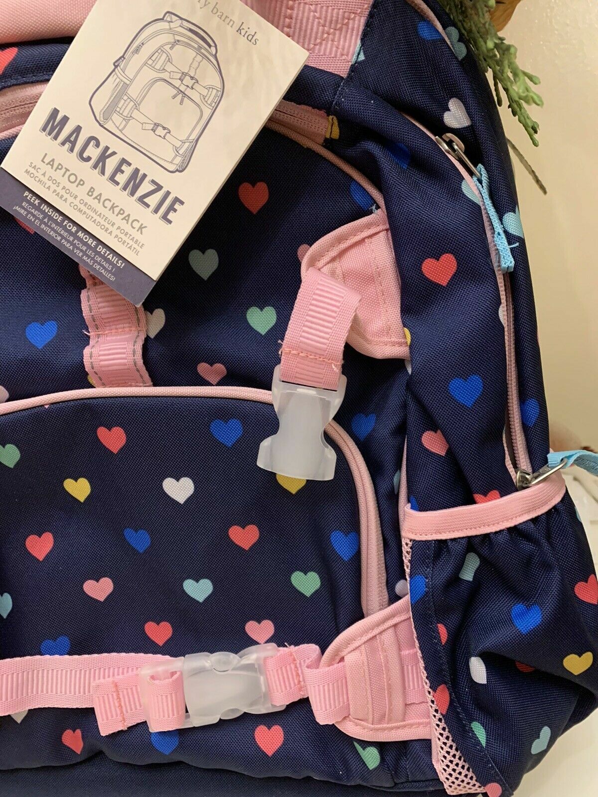 School Pottery barn Backpack Holiday girl Rainbow Heart Disney travel Bag  ??  n