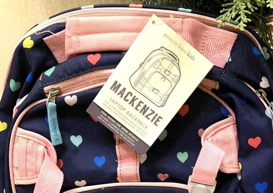 School Pottery barn Backpack Holiday girl Rainbow Heart Disney travel Bag  ??  n