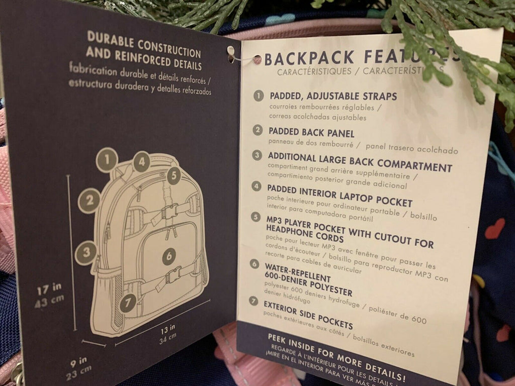 School Pottery barn Backpack Holiday girl Rainbow Heart Disney travel Bag  ??  n