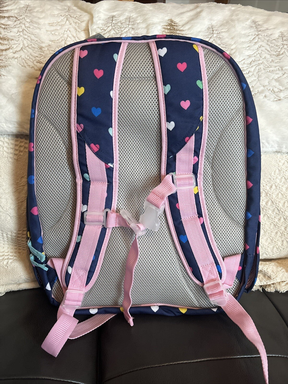 School Pottery barn Backpack Holiday girl Rainbow Heart Disney travel Bag  ??  n