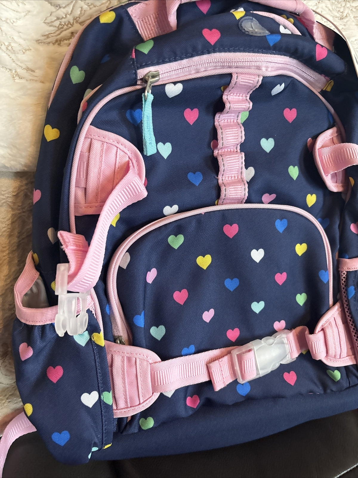 School Pottery barn Backpack Holiday girl Rainbow Heart Disney travel Bag  ??  n