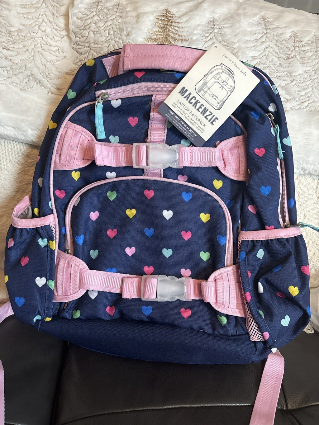 School Pottery barn Backpack Holiday girl Rainbow Heart Disney travel Bag  ??  n