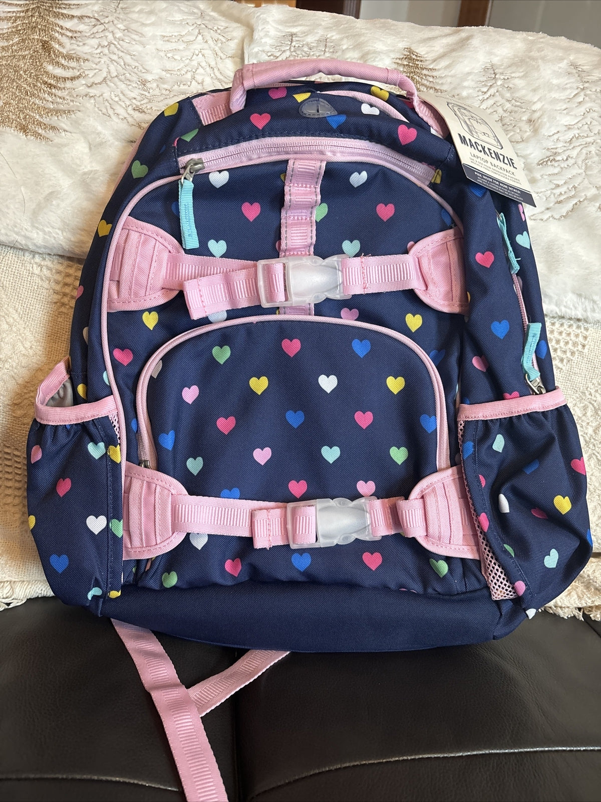 School Pottery barn Backpack Holiday girl Rainbow Heart Disney travel Bag  ??  n