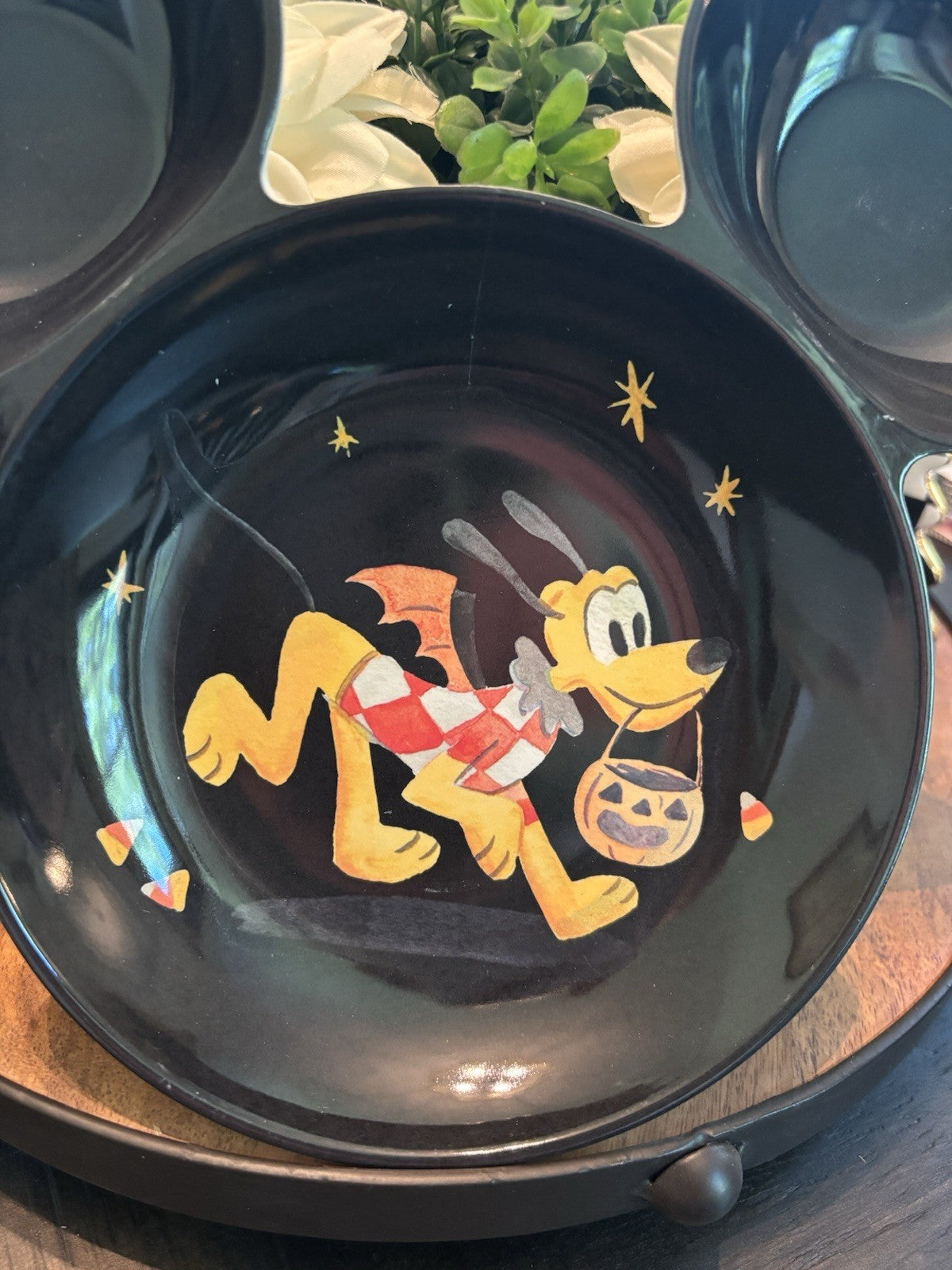 Disney Pottery Barn Mickey Mouse Plate Halloween SummerWeen  Party Pluto dog -[