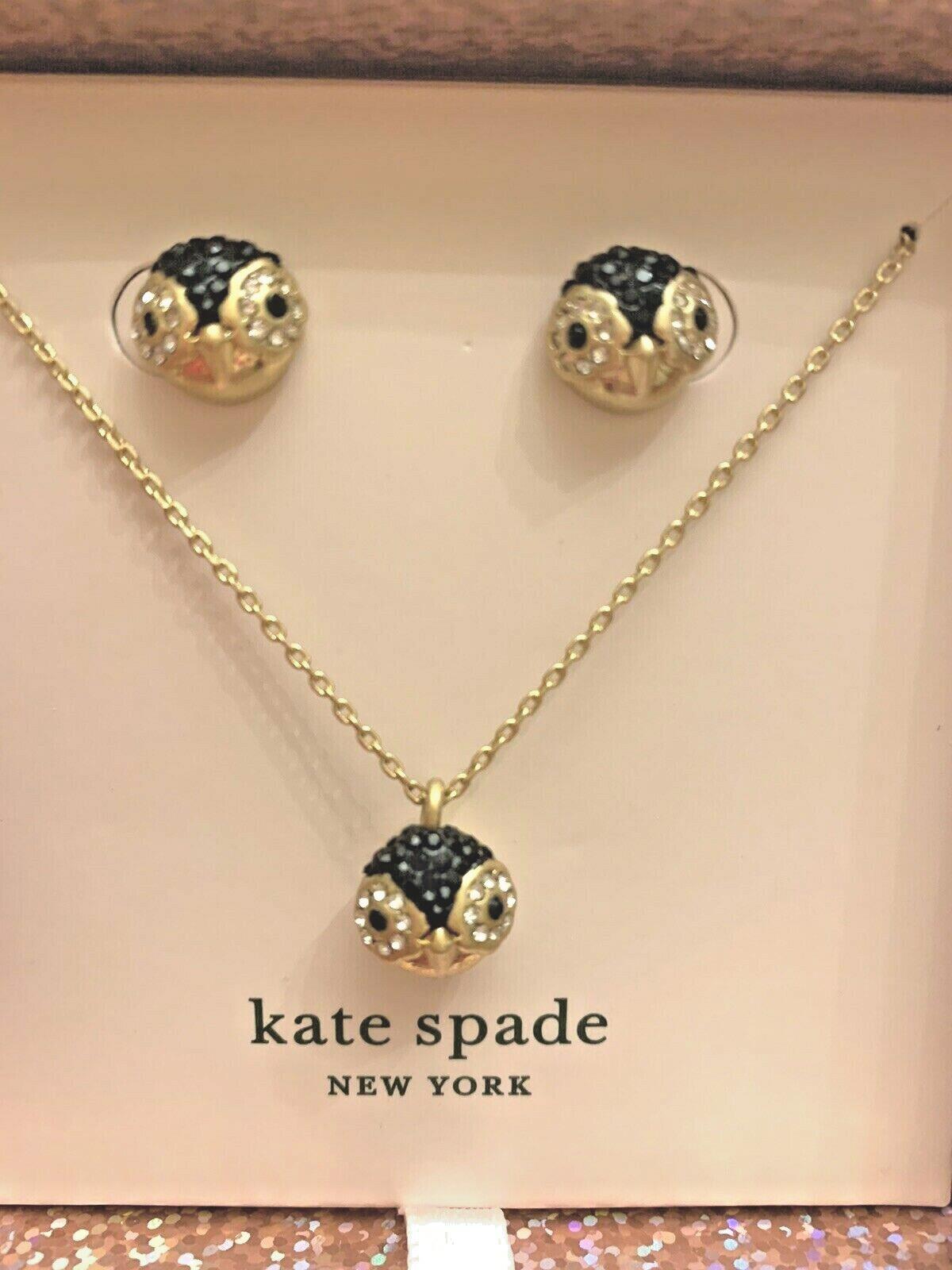 Disney Kate Spade Earrings + Necklace HOLIDAY gift PENGUIN party gift  $115 \