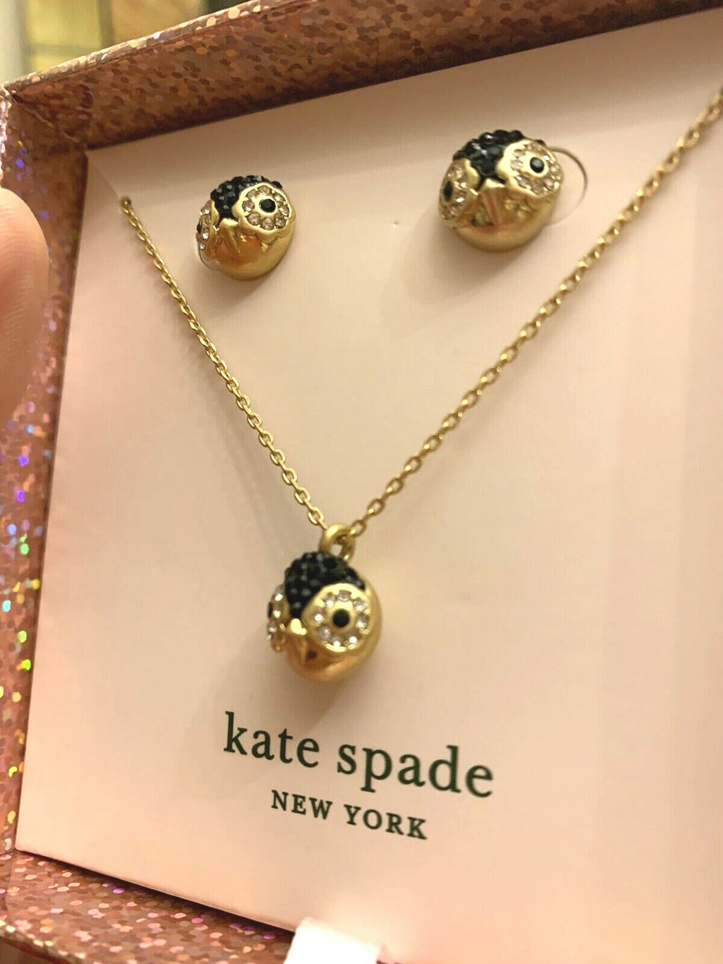 Disney Kate Spade Earrings + Necklace HOLIDAY gift PENGUIN party gift  $115 \