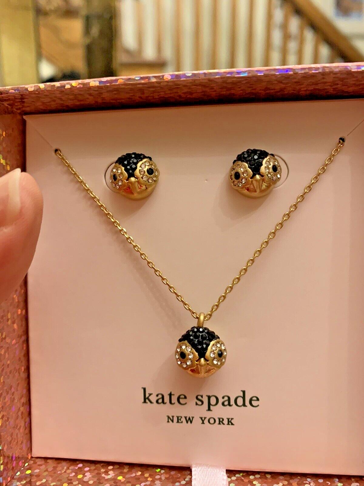 Disney Kate Spade Earrings + Necklace HOLIDAY gift PENGUIN party gift  $115 \
