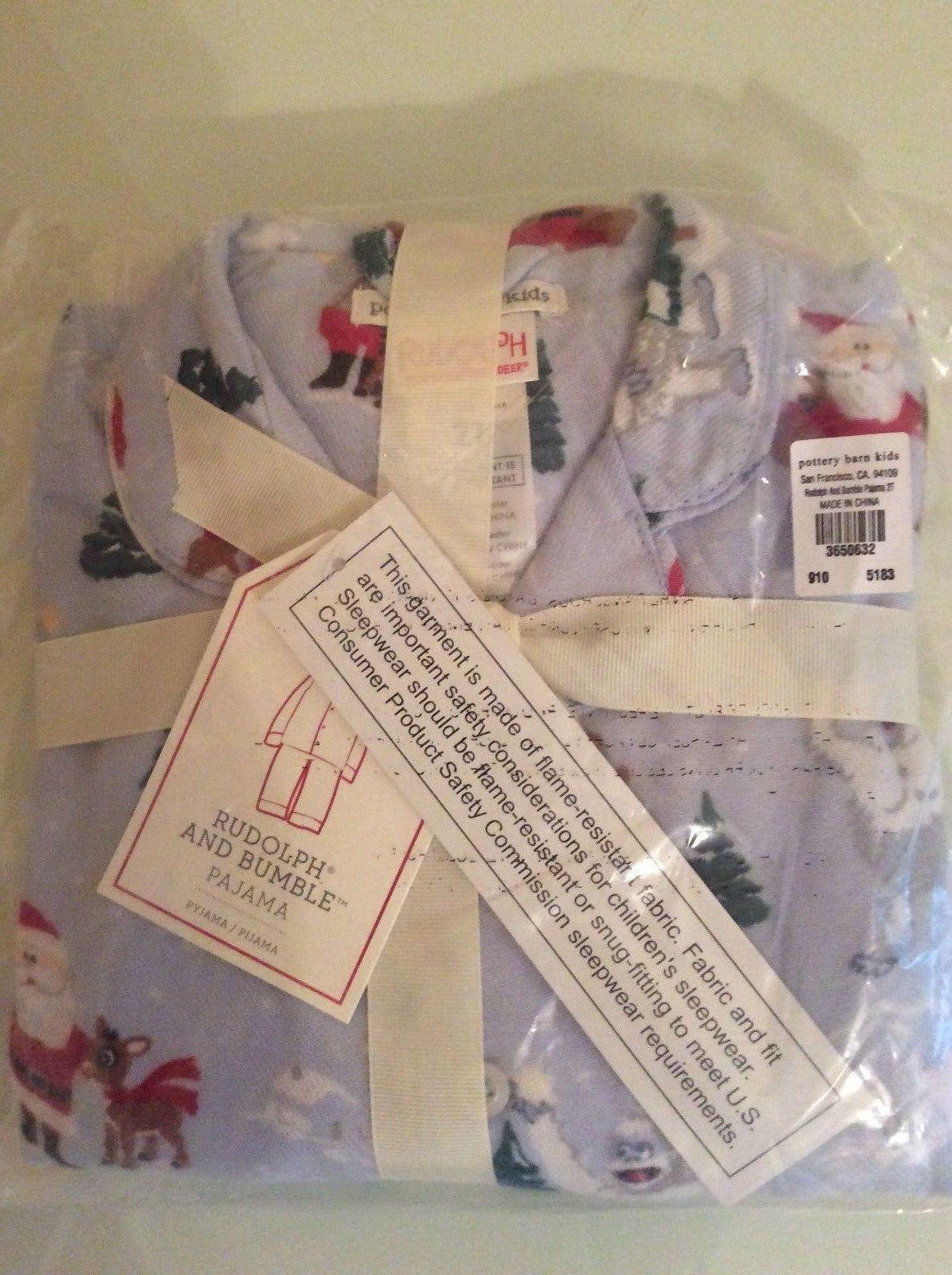 Pottery Barn Holiday Disney Pajama santa Rudolph PJ toddler Christmas Gift Boy \
