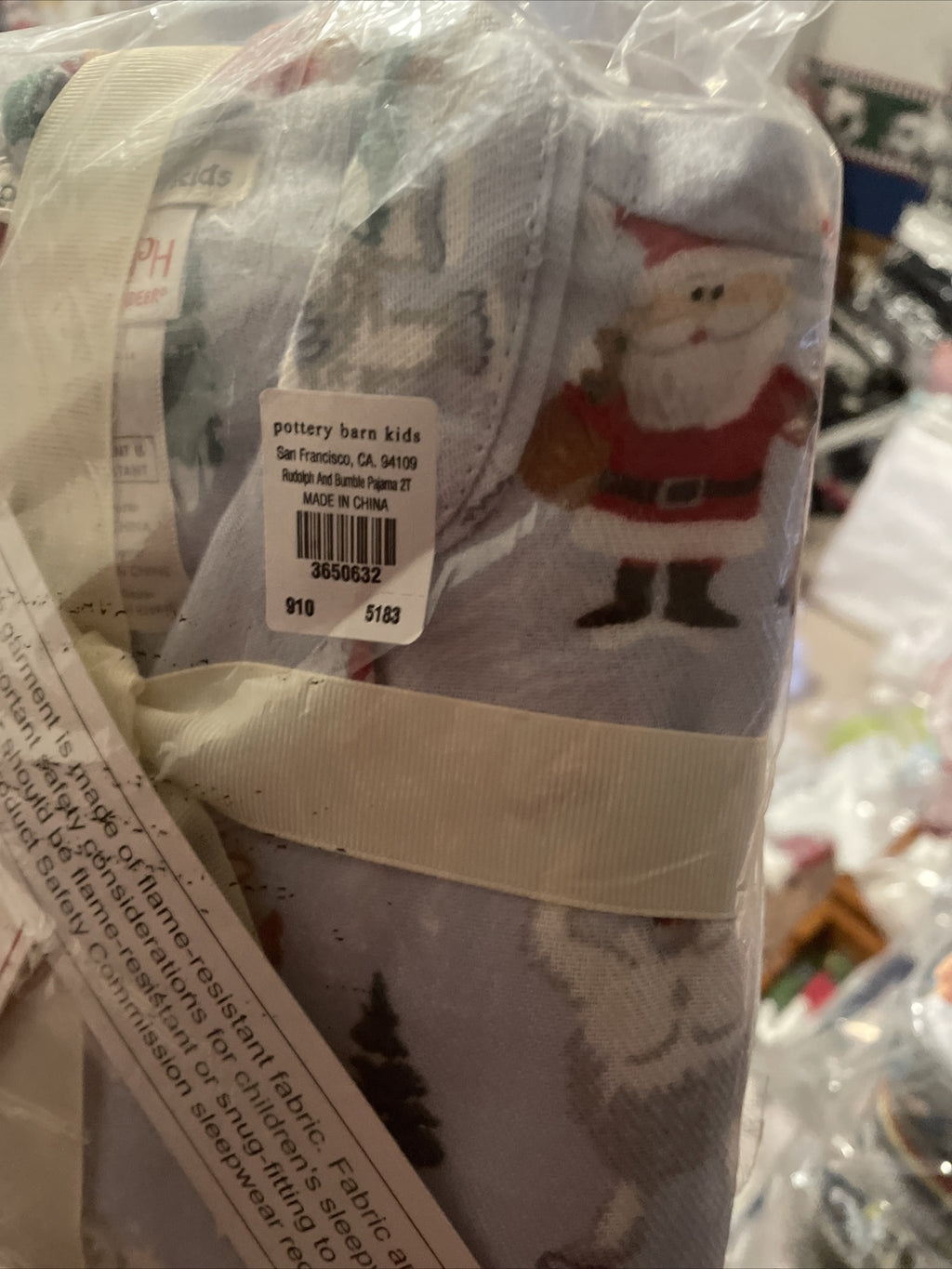 Pottery Barn Holiday Disney Pajama santa Rudolph PJ toddler Christmas Gift Boy \