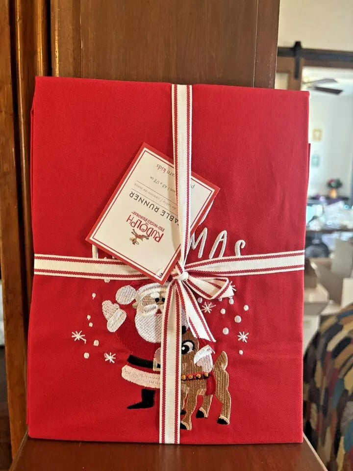Pottery Barn holiday party Christmas Rudolph Disney Santa runner deer gift kid