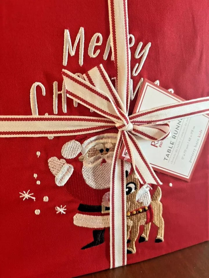 Pottery Barn holiday party Christmas Rudolph Disney Santa runner deer gift kid