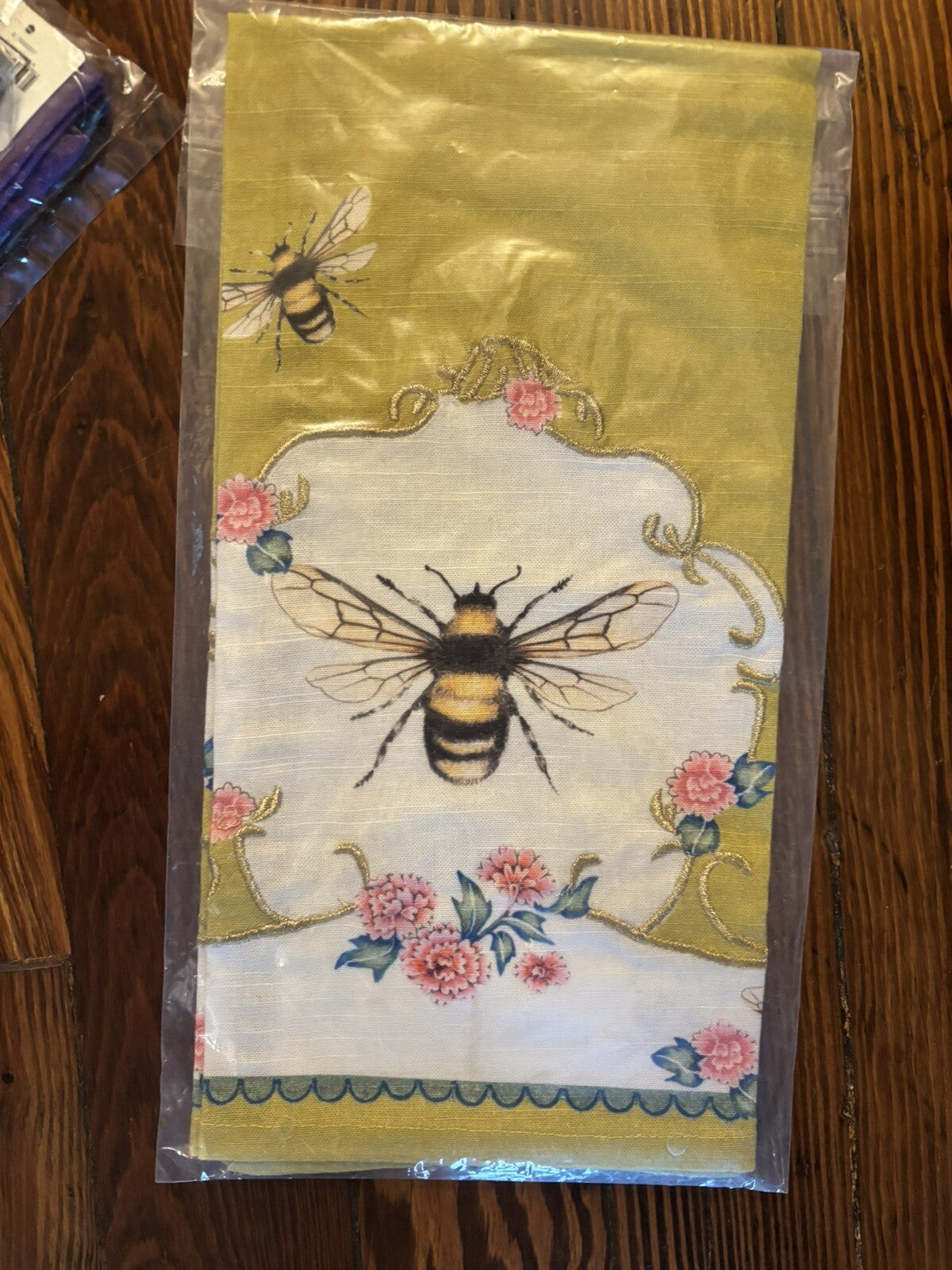 Anthropology holiday kitchen towel Bee gold birthday party gift guest disney n