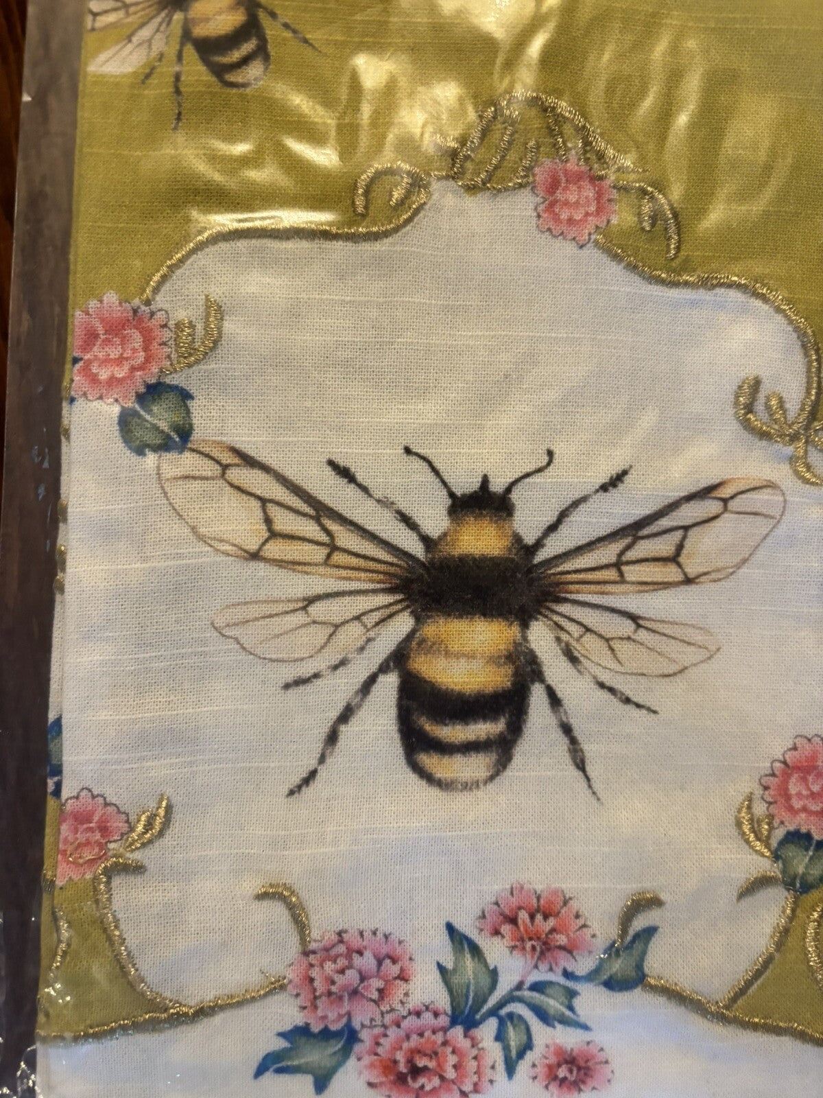 Anthropology holiday kitchen towel Bee gold birthday party gift guest disney n