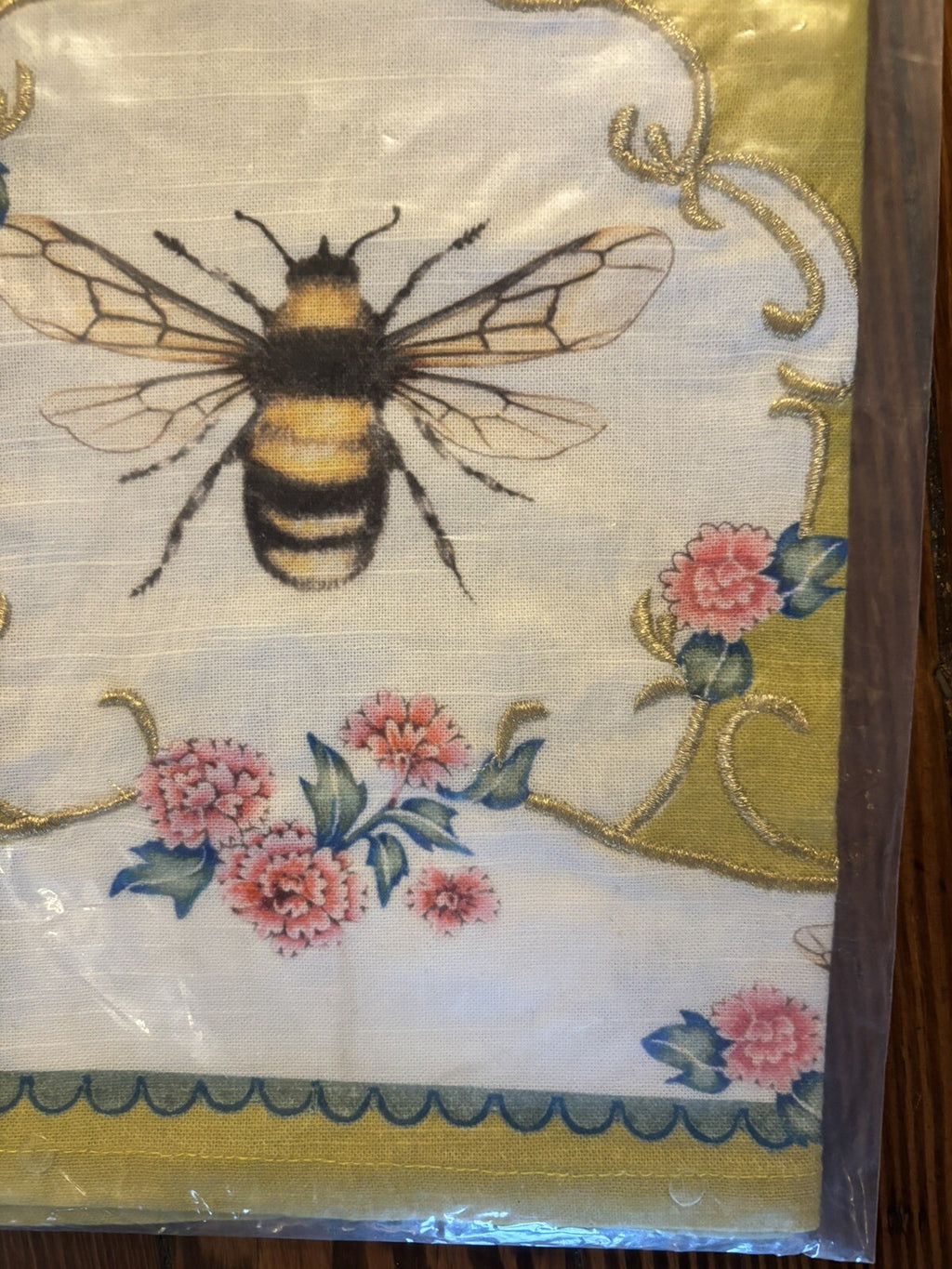 Anthropology holiday kitchen towel Bee gold birthday party gift guest disney n