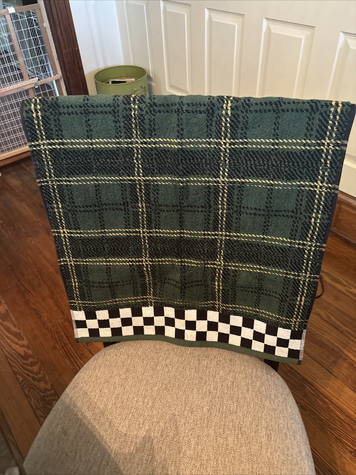 Mackenzie Child holiday hand towel plaid check Birthday gift mom Thanksgiving b