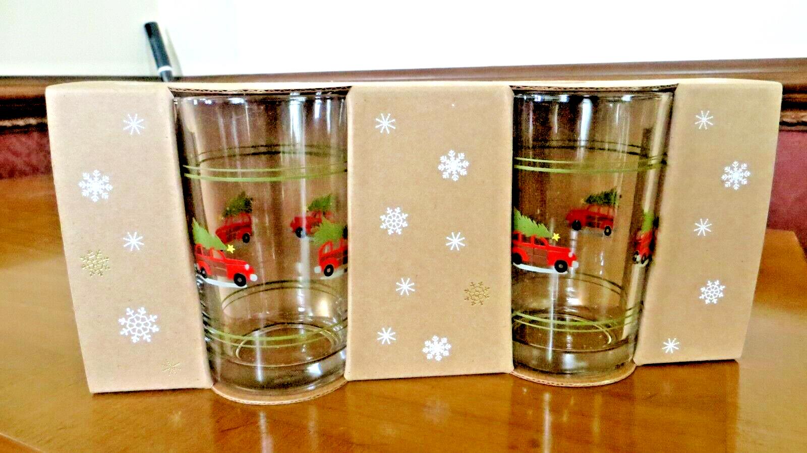 Pottery Barn holiday Christmas Gift party bar Car tree Woody bar drink SET 4 n