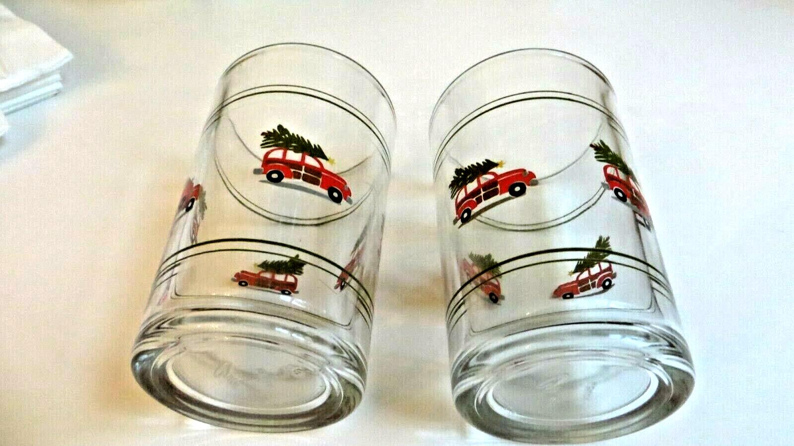 Pottery Barn holiday Christmas Gift party bar Car tree Woody bar drink SET 4 n