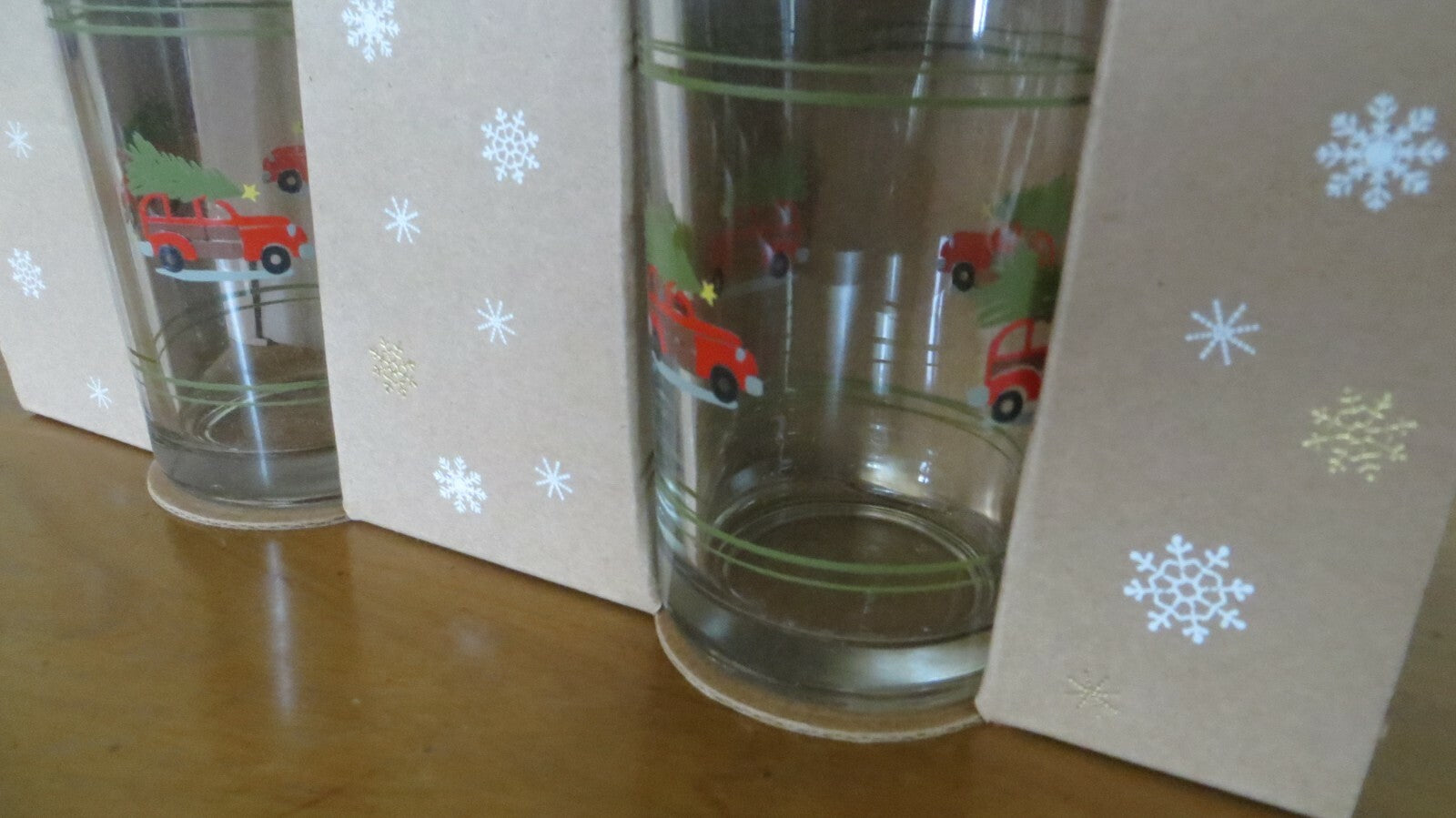 Pottery Barn holiday Christmas Gift party bar Car tree Woody bar drink SET 4 n