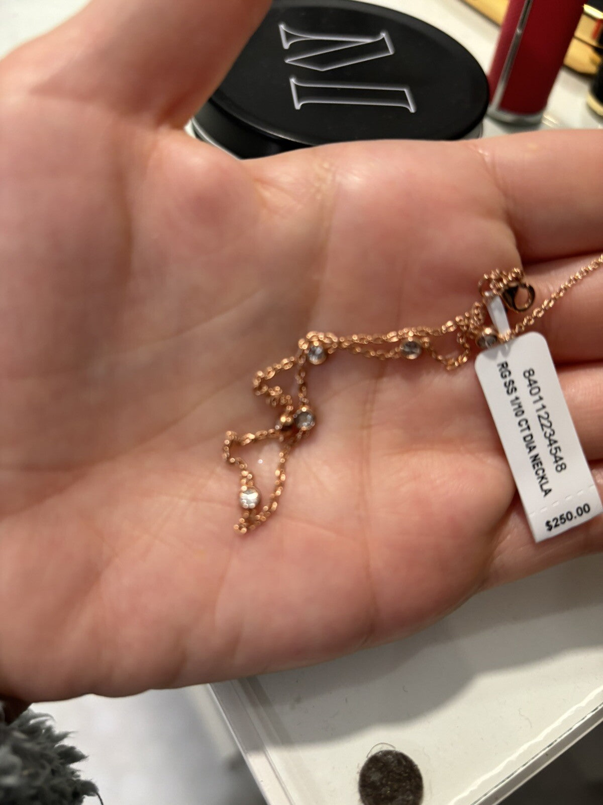 Necklace Jewelry DIAMOND Birthday GIFT valentine gold silver holiday girl $250 `