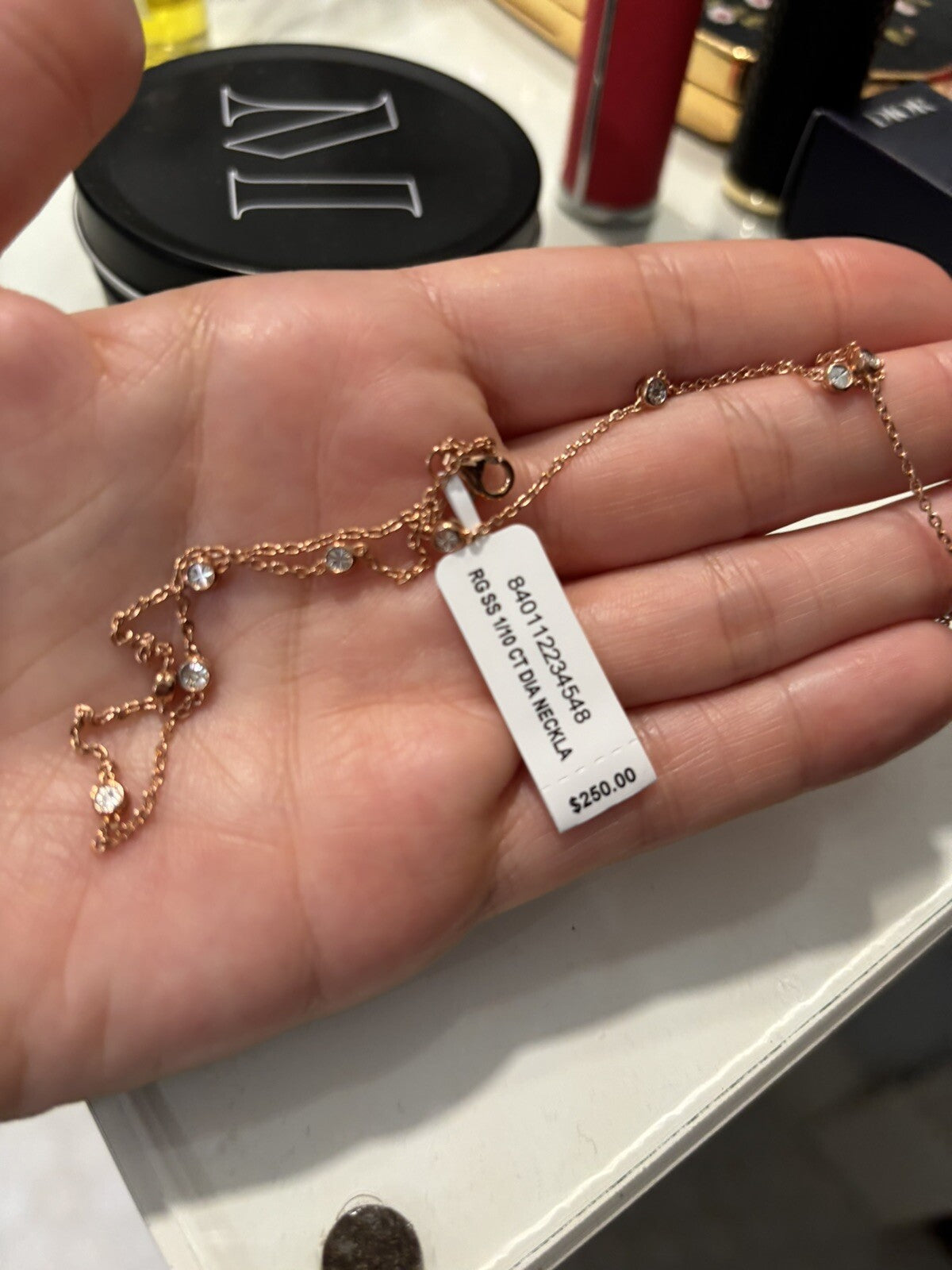 Necklace Jewelry DIAMOND Birthday GIFT valentine gold silver holiday girl $250 `